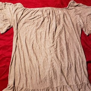 Grey & white striped blouse